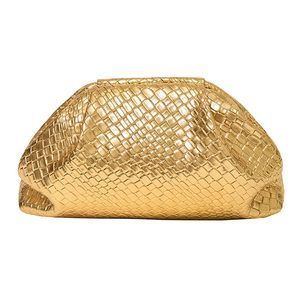 Vegan Leather Ruched Dumpling Clutch Purse, Sleek Evening Handbag